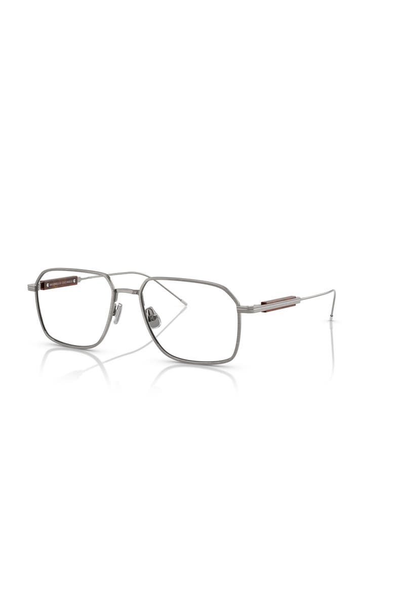 Brunello Cucinelli 54mm Rectangle optical glasses, Main, color, Grey