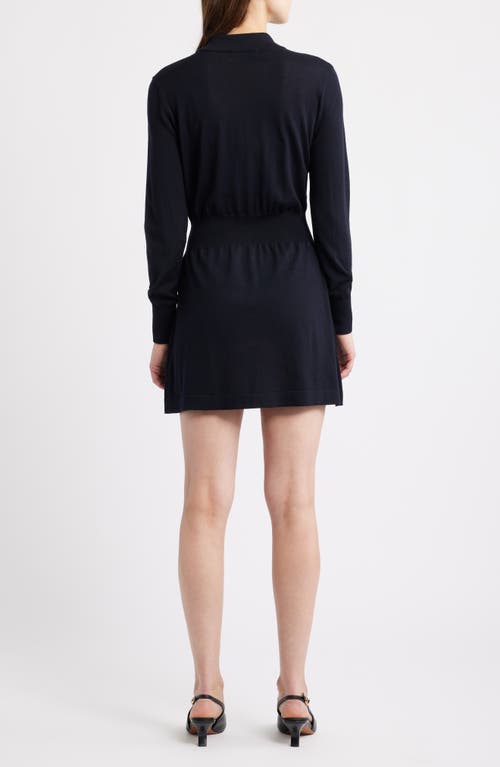 Frame The Knit Long Sleeve Dress In Black