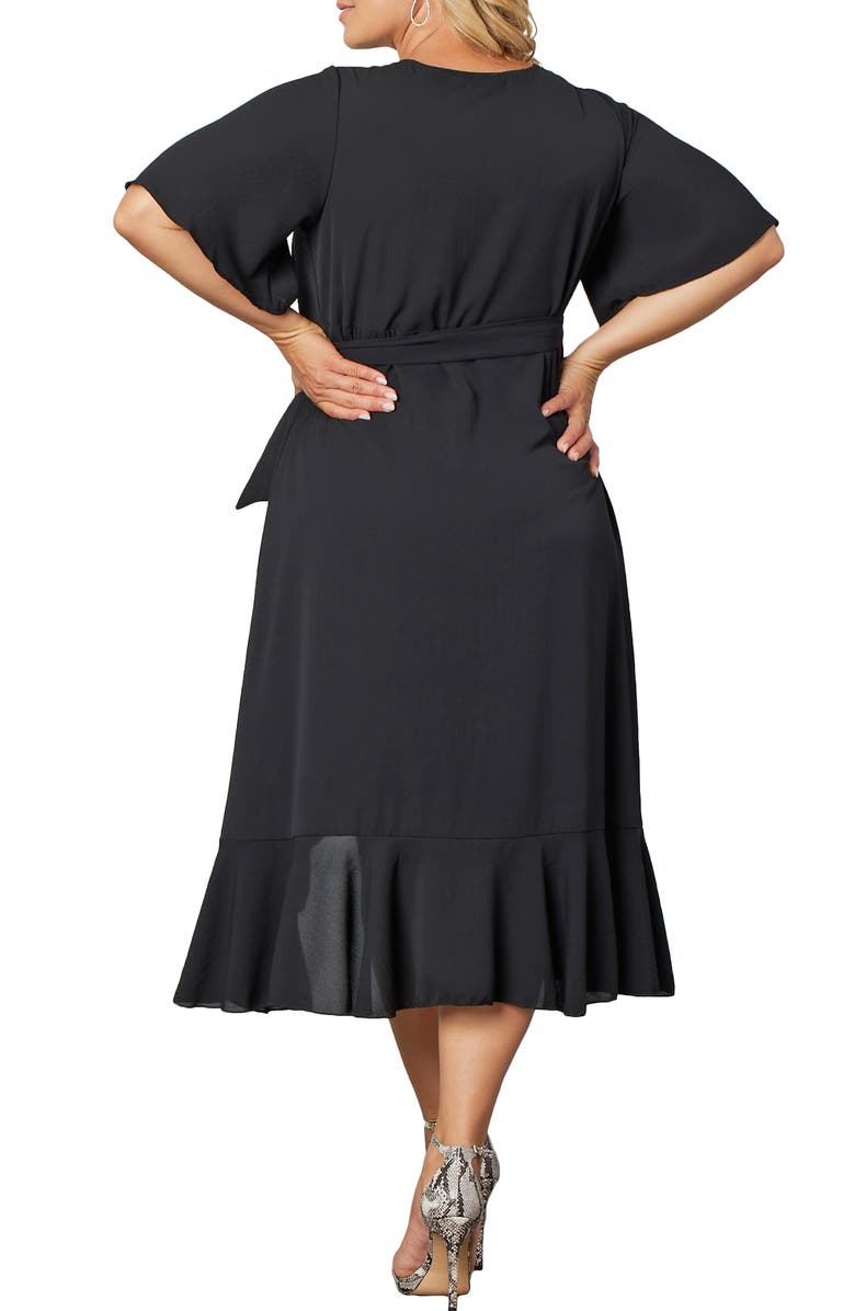 Kiyonna Chloe Midi Wrap Dress, Alternate, color, 
