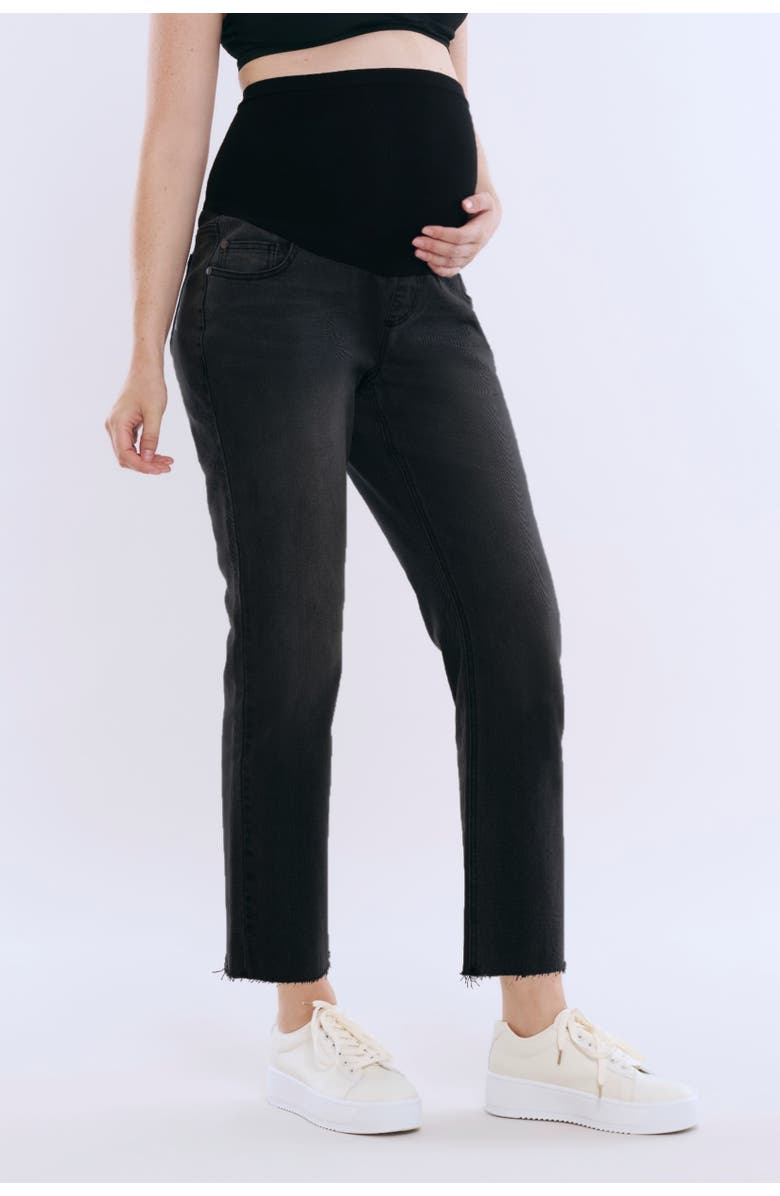 MOTHERHOOD MATERNITY Secret Fit Over the Belly Slim Straight Leg Jeans, Alternate, color, Black