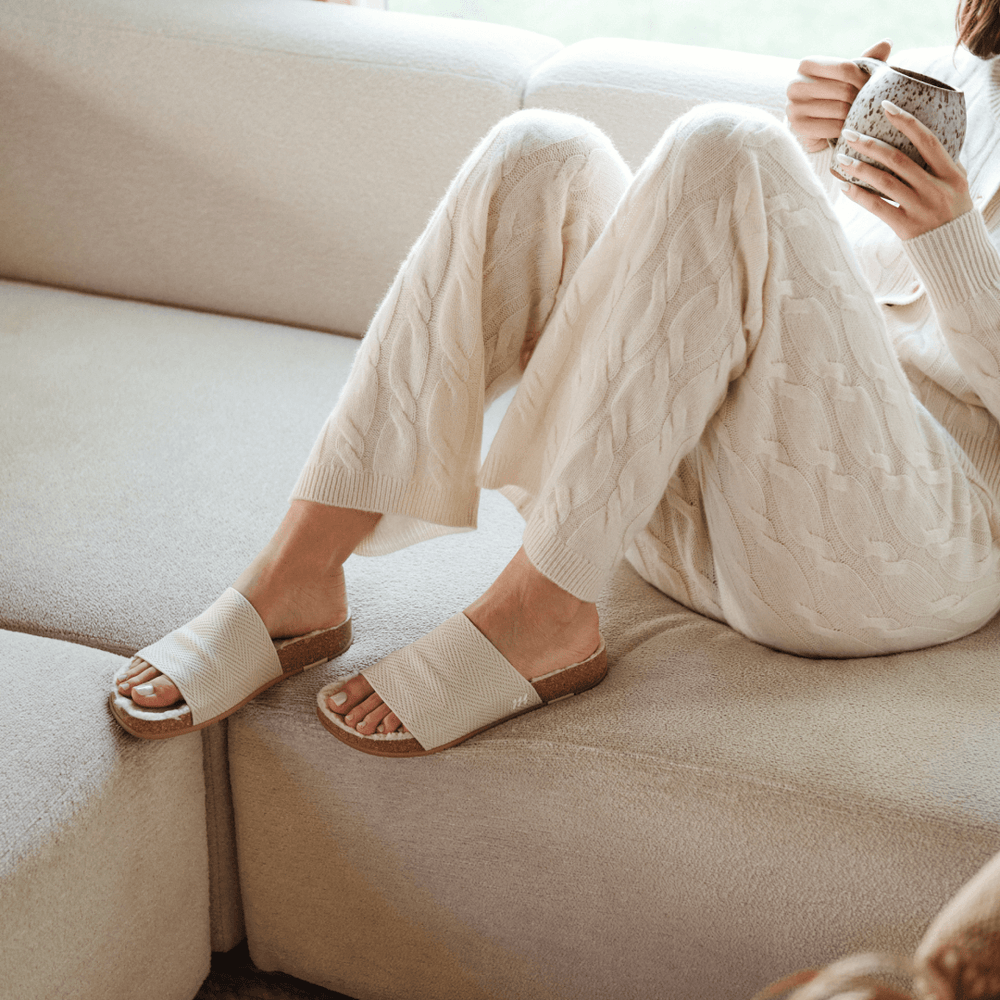 MESSAGE Cozy Shaw Slide, Alternate, color, Creme Brulee