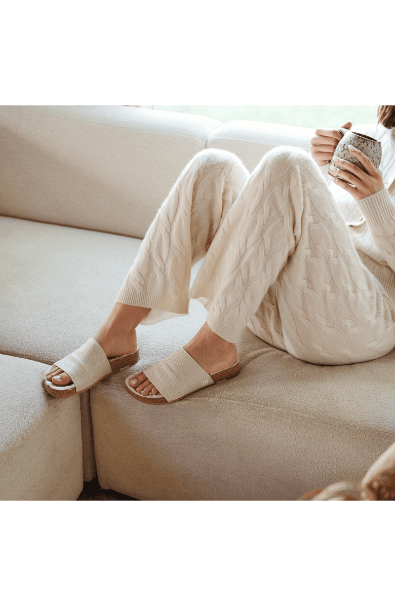 MESSAGE Cozy Shaw Slide, Alternate, color, Creme Brulee