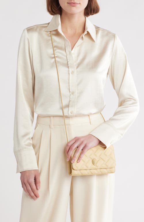Kurt Geiger London Extra Mini Kensington Drench Leather Shoulder Bag In Cream
