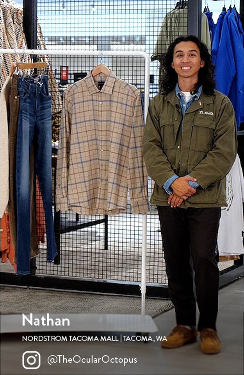 Mélange Exploded Tattersall Flannel Button-Up Shirt, sales video thumbnail