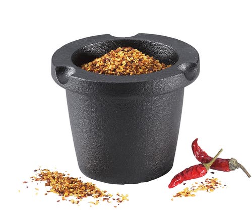 Zassenhaus Cast Iron Spice Grinding Set With Beechwood Lid, 3" Grinder, Black In Black