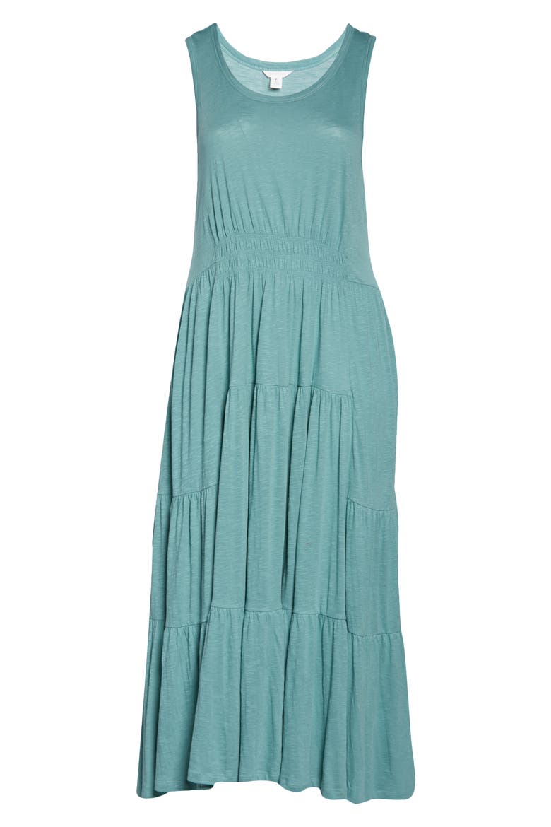 Tiered Smocked Waist Maxi Dress, Alternate, color, GREEN TRELLIS