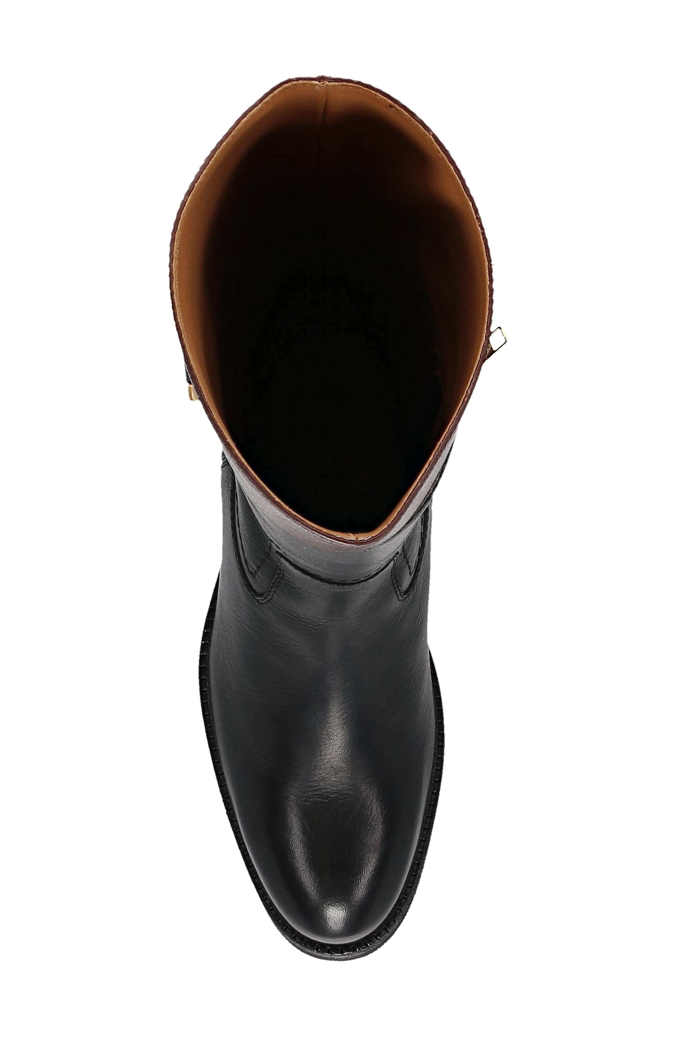 Quinn D Leather Knee High Boot, Alternate, color, BLACK/BROWN