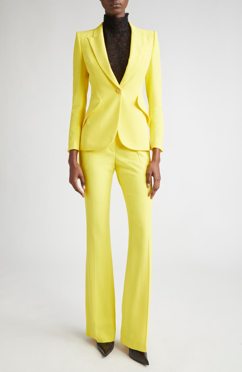 McQueen Leaf Wool Crepe Pants, Alternate, color,