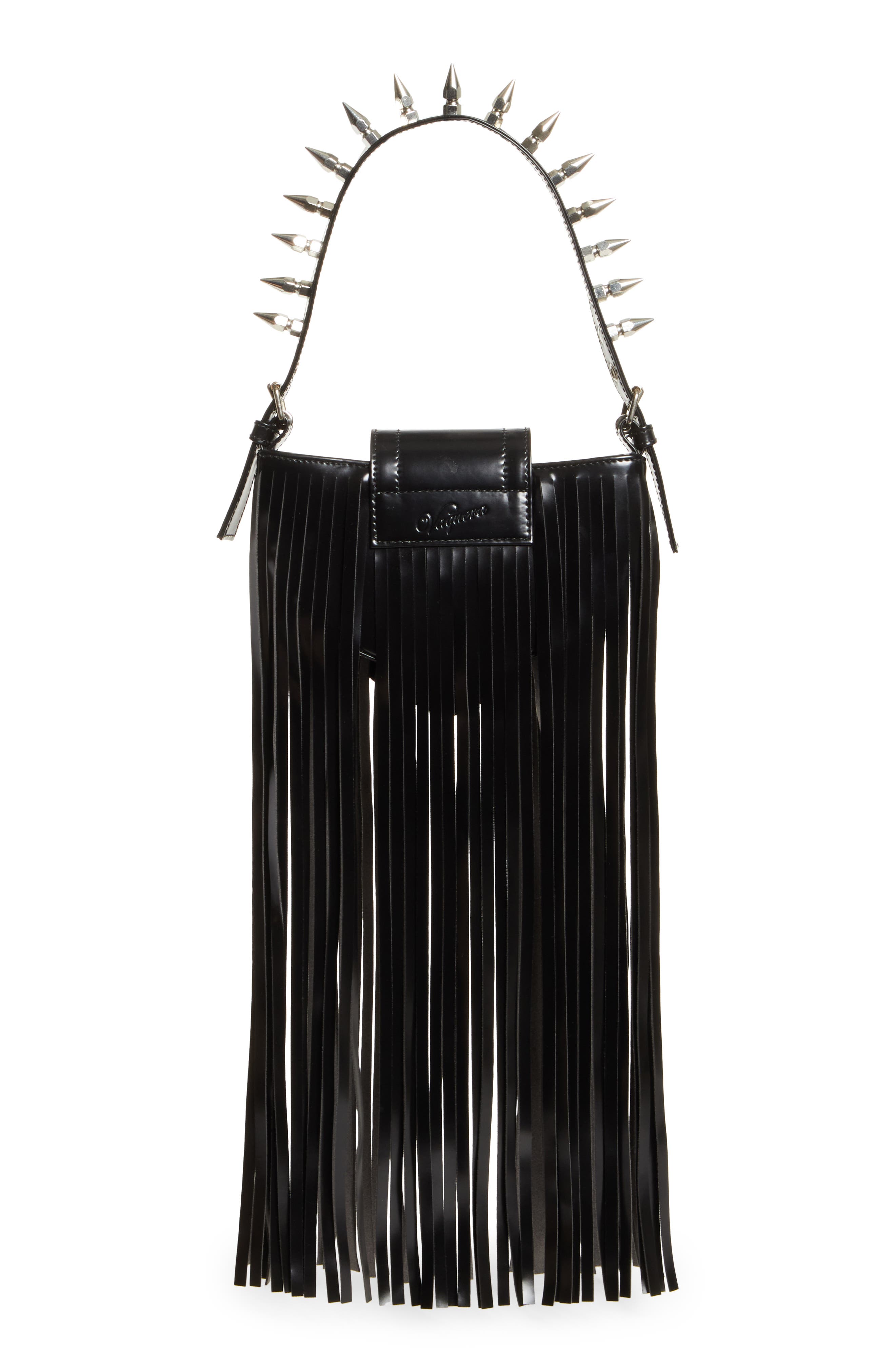 Vaquera Mini Fringe Faux Leather Handbag, Alternate, color, 