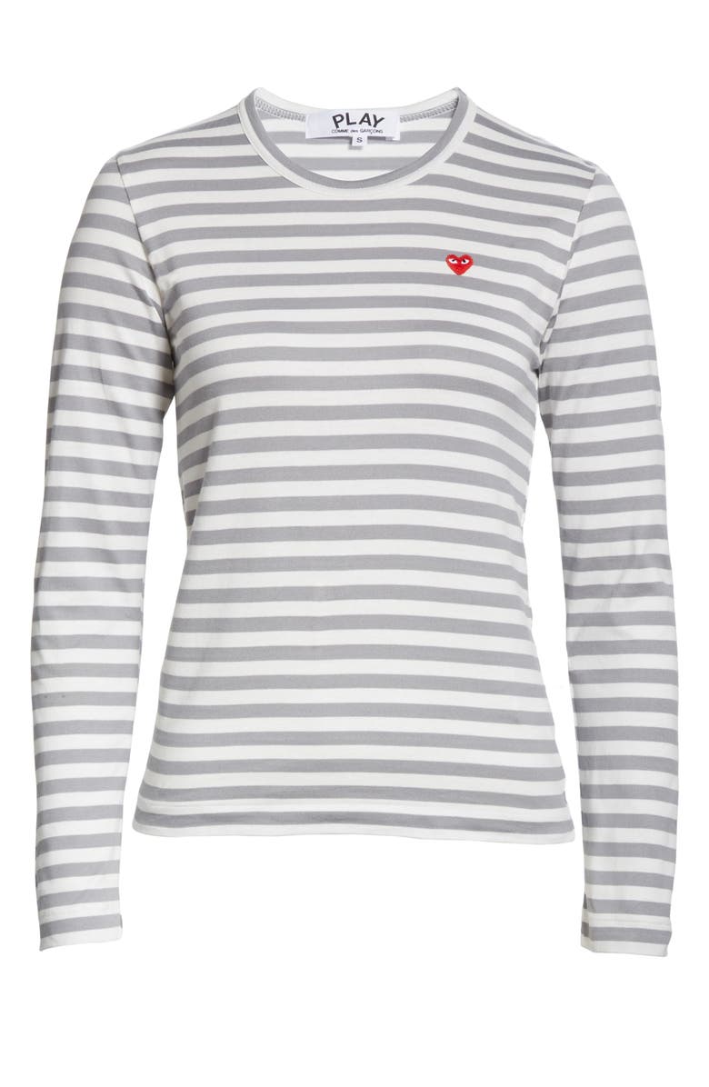 Comme des Garçons PLAY Stripe Cotton Tee, Alternate, color,