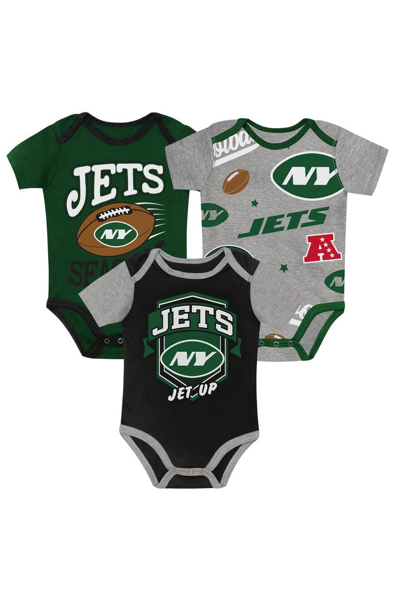 Newborn Outerstuff  New York Jets First Round Pick Three-Piece Creeper Set, Main, color, Green