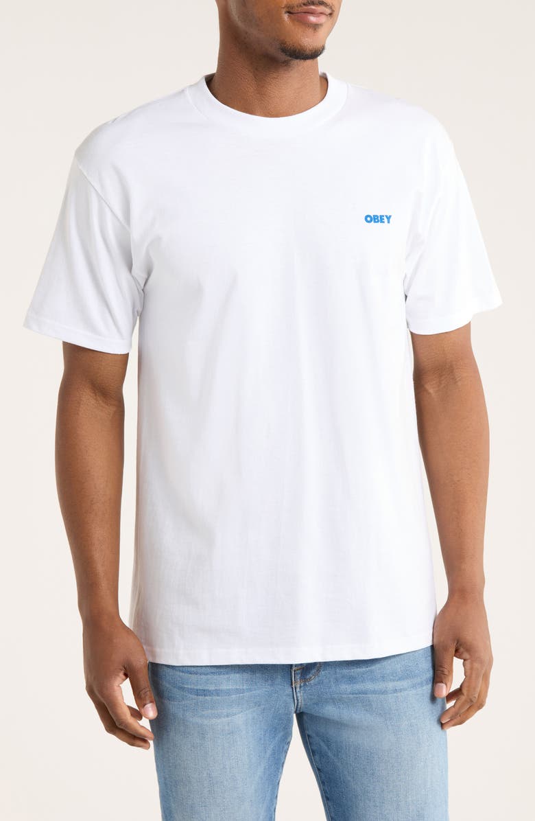 Obey Visual Studies Graphic T-Shirt, Main, color, White