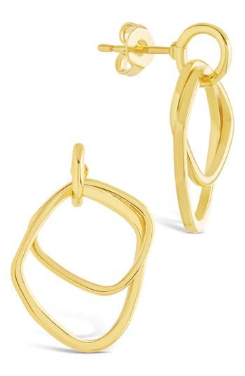 Sterling Forever Arabelle Modern Geometric Drop Earrings In Gold
