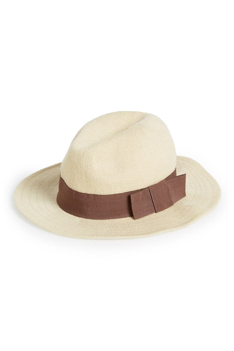 Slub Band Panama Hat, Main, color, IVORY
