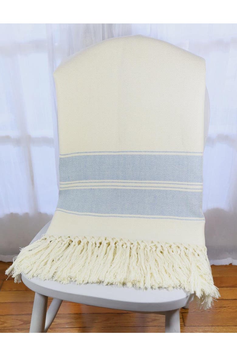 Throw Blanket in Stripes, Alternate, color, Blue