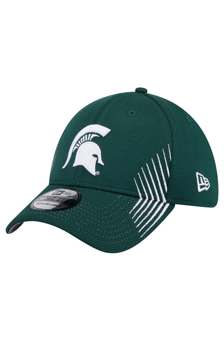 New Era Men's New Era Green Michigan State Spartans Active Slash Sides 39THIRTY Flex Hat, Main, color, Green