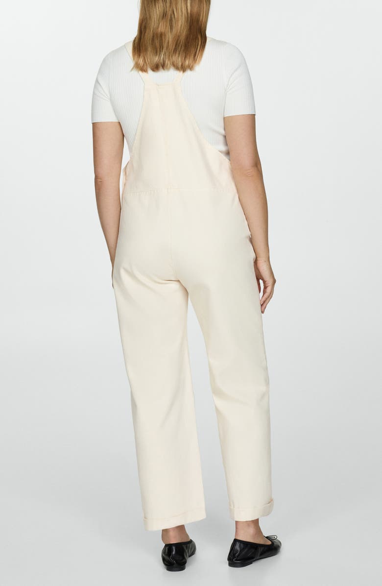 MANGO Denim Maternity Overalls, Alternate, color, Off White