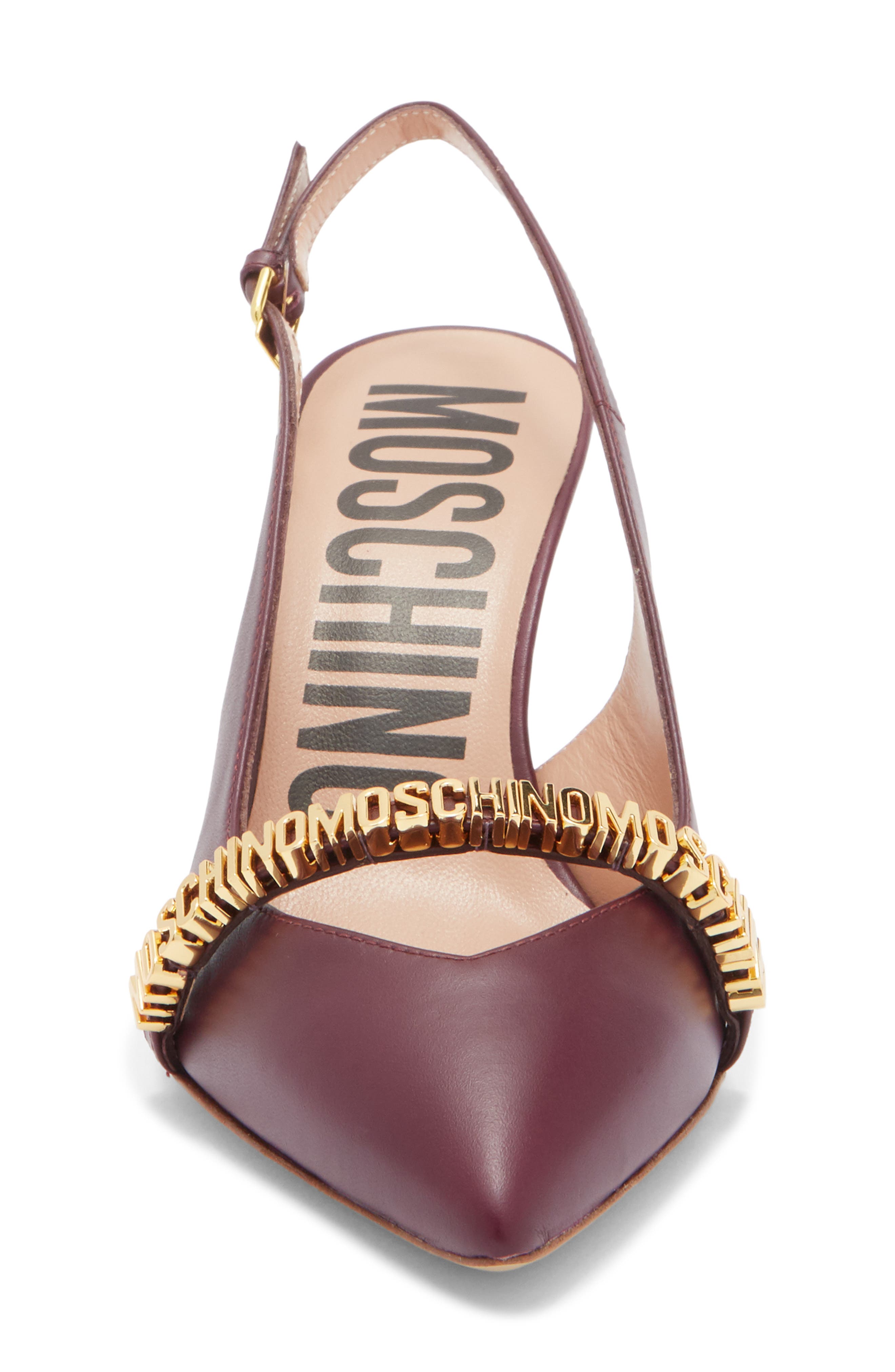 Moschino Logo Slingback Pump, Alternate, color, Raspberry