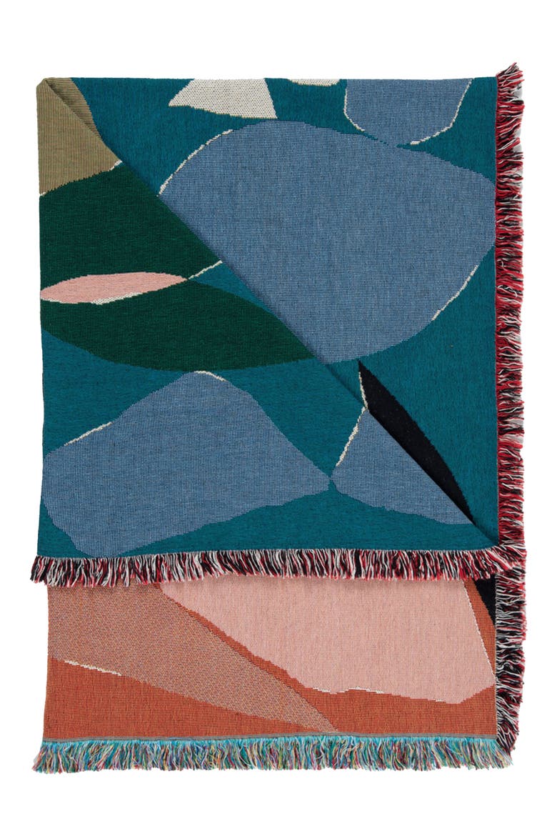 Woven Throw Blanket, Main, color, CORAL MULTI