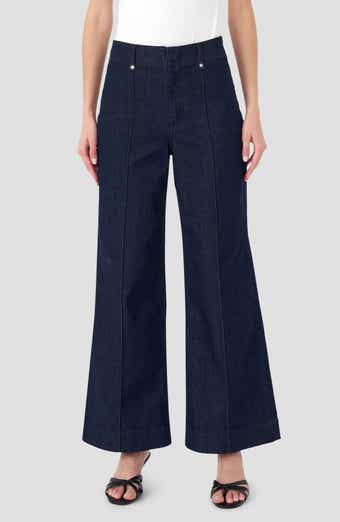 RM Rebecca Minkoff Pintuck High Waist Wide Leg Jeans