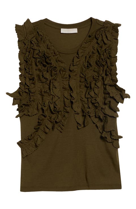 Vesna Ruffle Wool Jersey Top