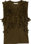 Ulla Johnson Vesna Ruffle Wool Jersey Top