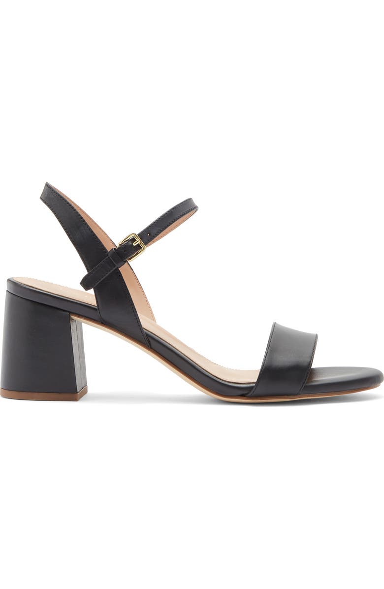 Cole Haan Josie Block Heel Sandal, Alternate, color, Black Leather / Woven