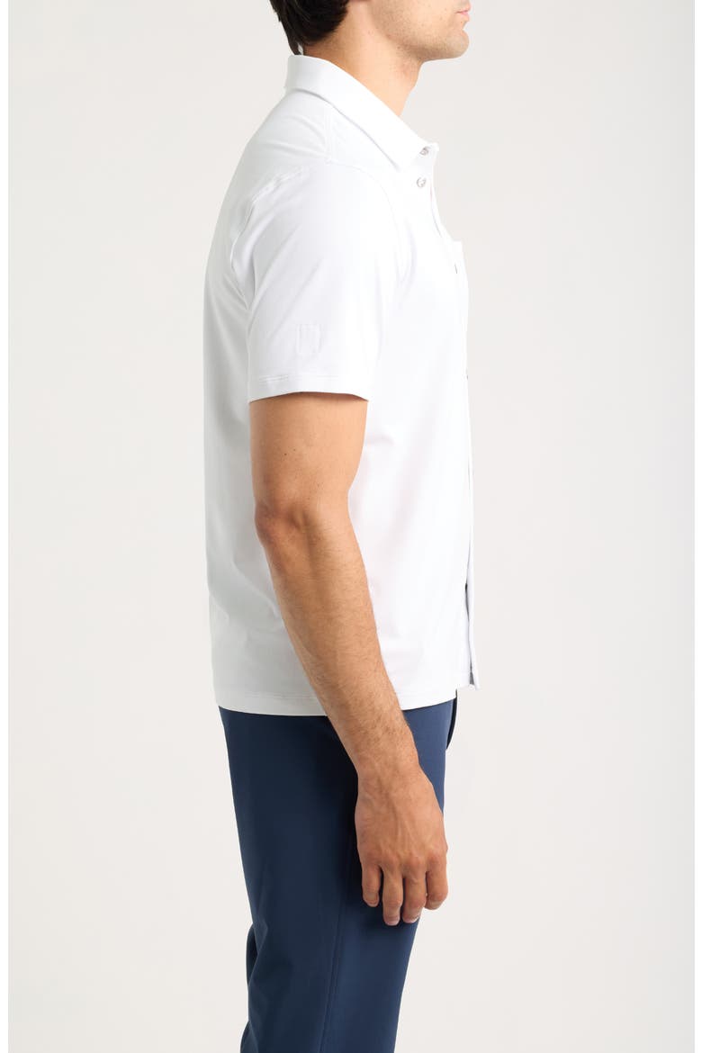 Ponto Short Sleeve Performance Button-Up Shirt, Alternate, color, WHITE