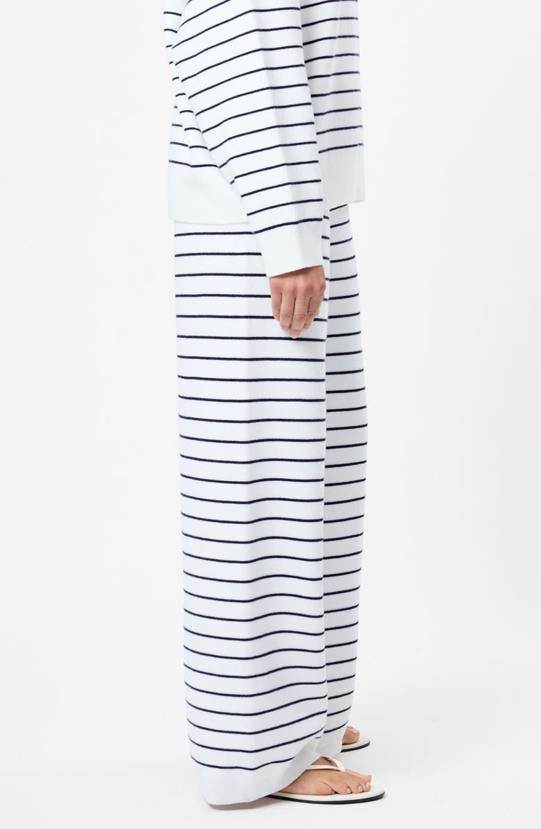 French Connection Marley Striped Knit Wide Leg Pants, Alternate, color, 10-White-Marine