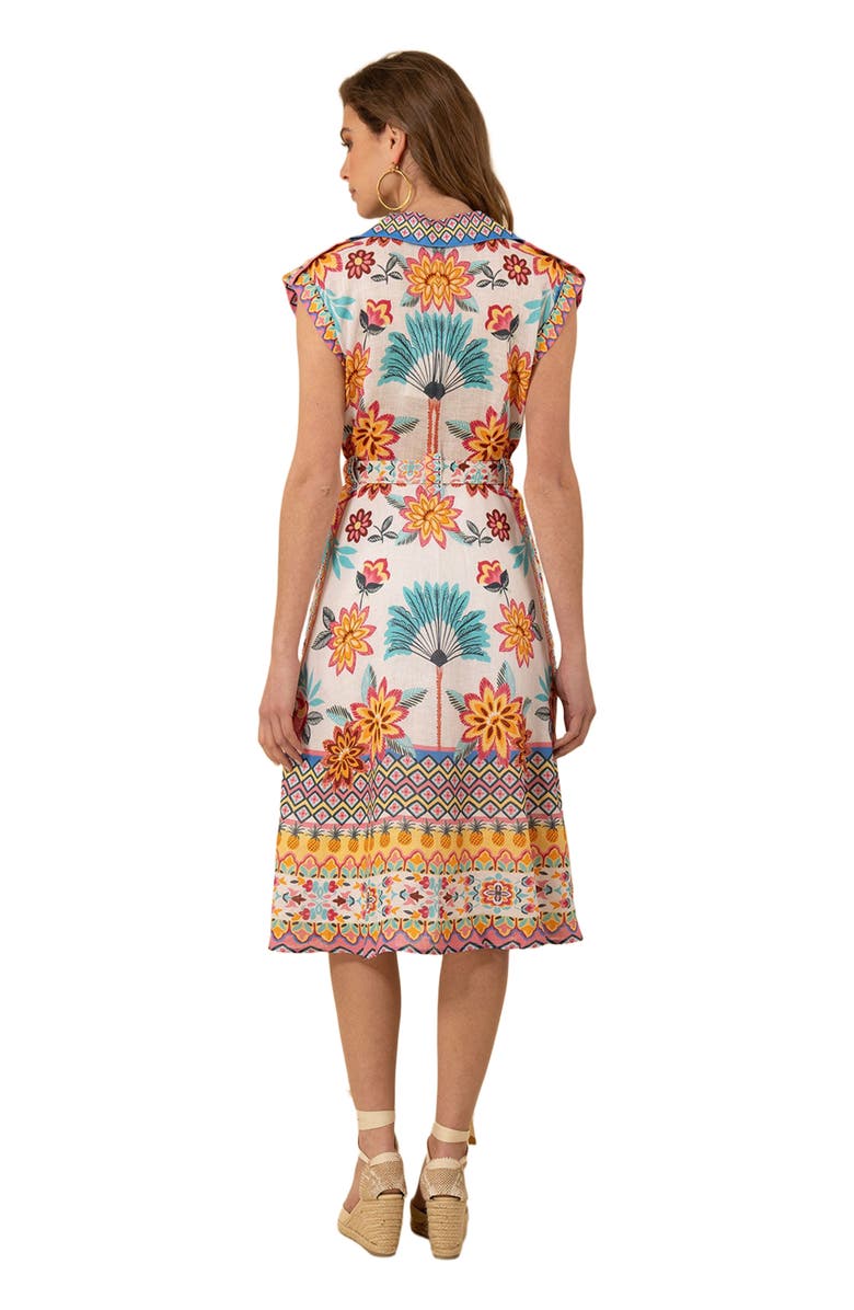 Hale Bob Daniela Midi Linen Dress, Alternate, color, 