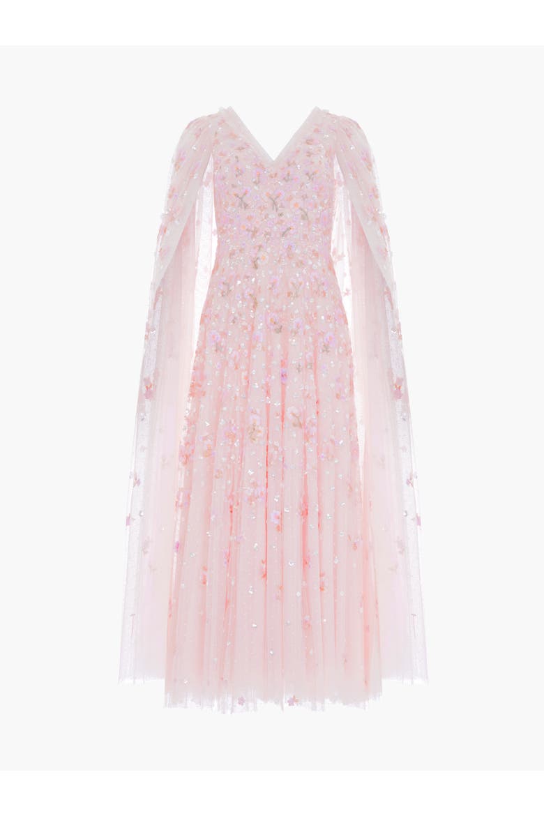 Dahlia Ditsy Ankle Gown, Alternate, color, Dusk Pink