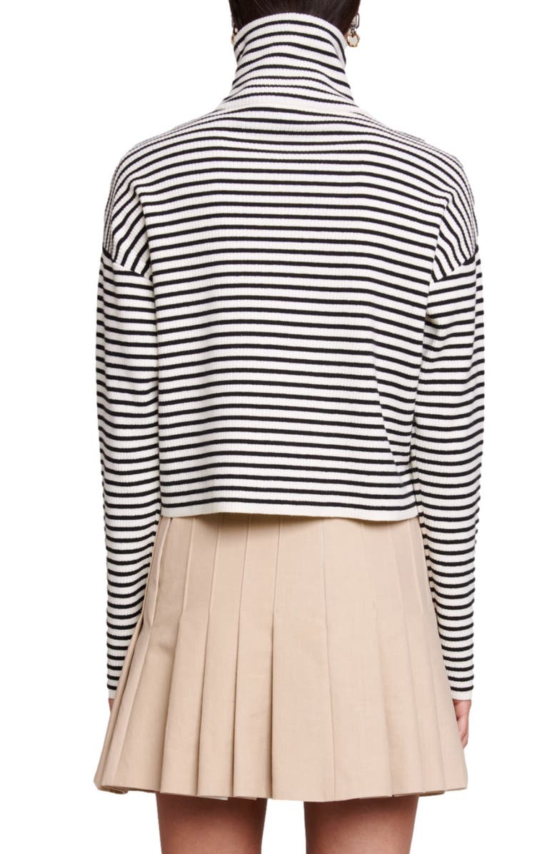 maje Mycity Stripe Turtleneck Sweater, Alternate, color, 