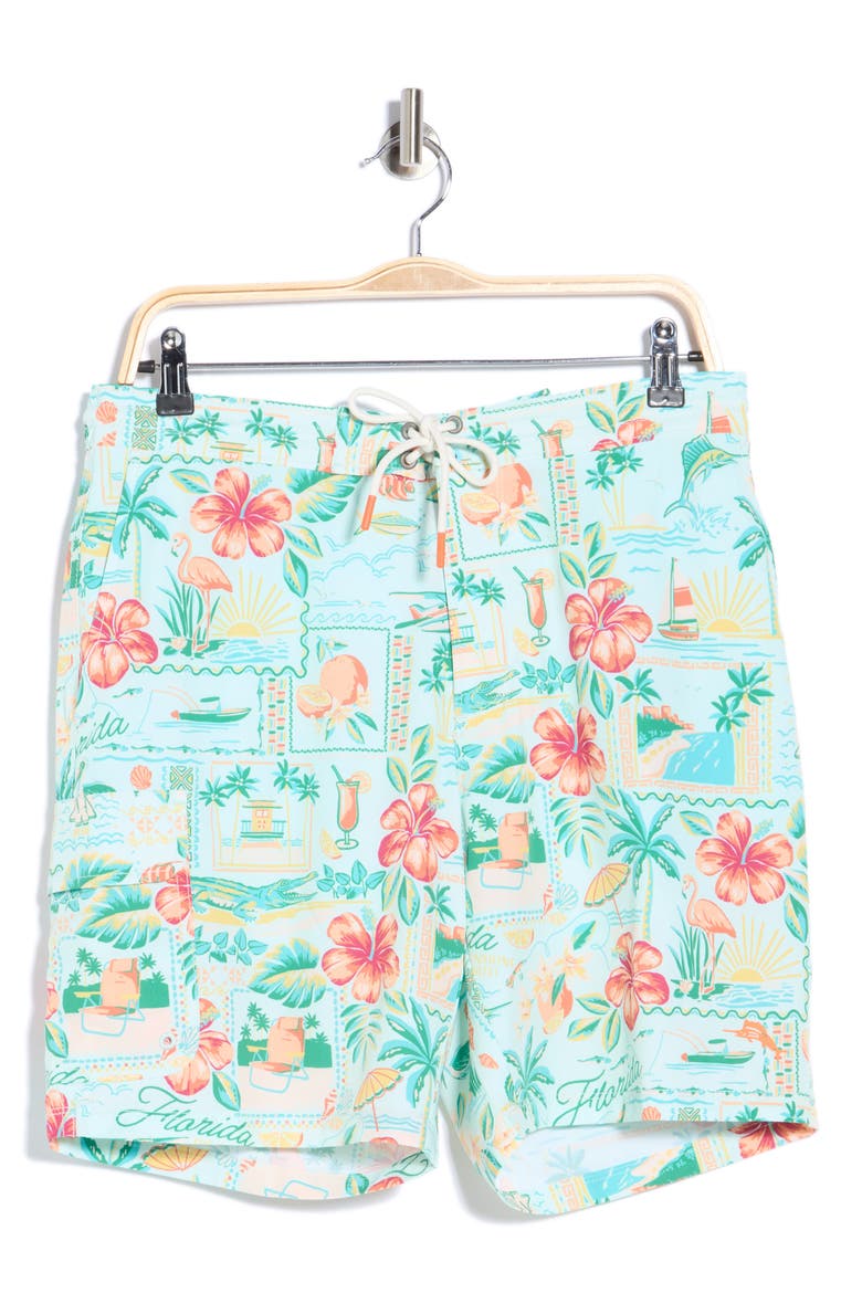 Baja Florida Fun 8 Swim Trunks, Alternate, color, 5230-GULF SHORE