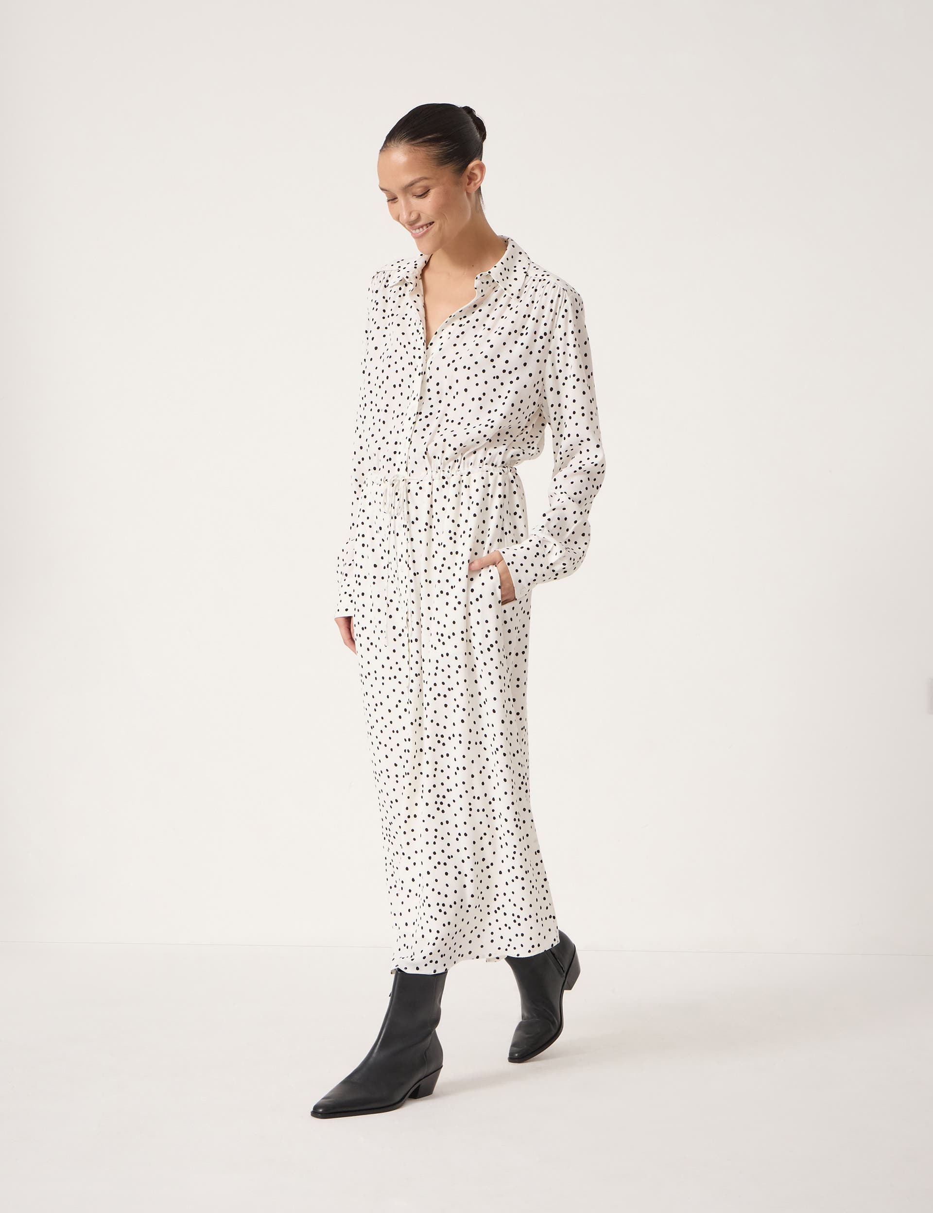 selected Tiny Polka Dot White
