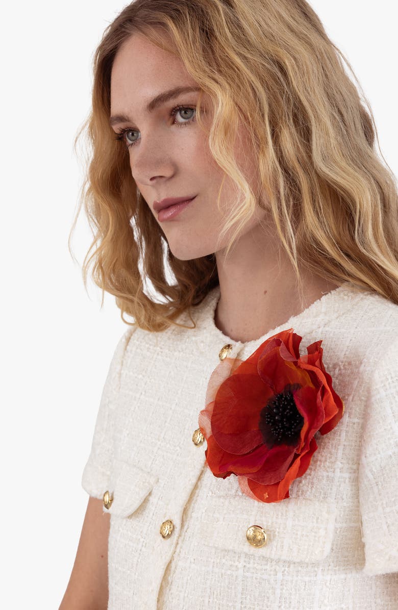 Helena Simon The Orange Poppy Floral Brooch, Alternate, color, Orange