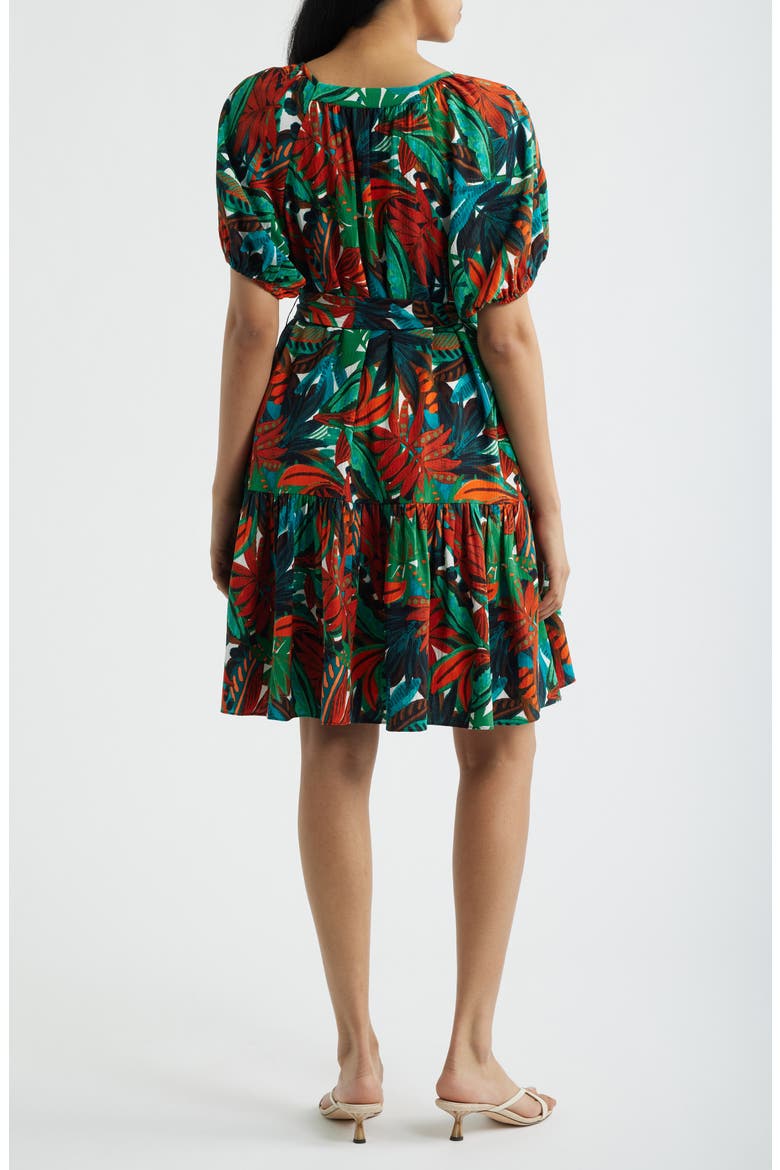 Botanical Print A-Line Dress, Alternate, color, GREEN MULTI