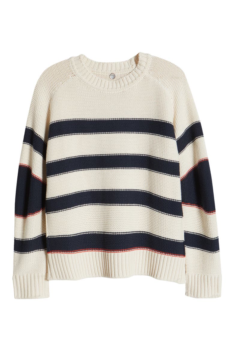 Angle Stripe Sweater, Alternate, color, NATURAL/ NAVY