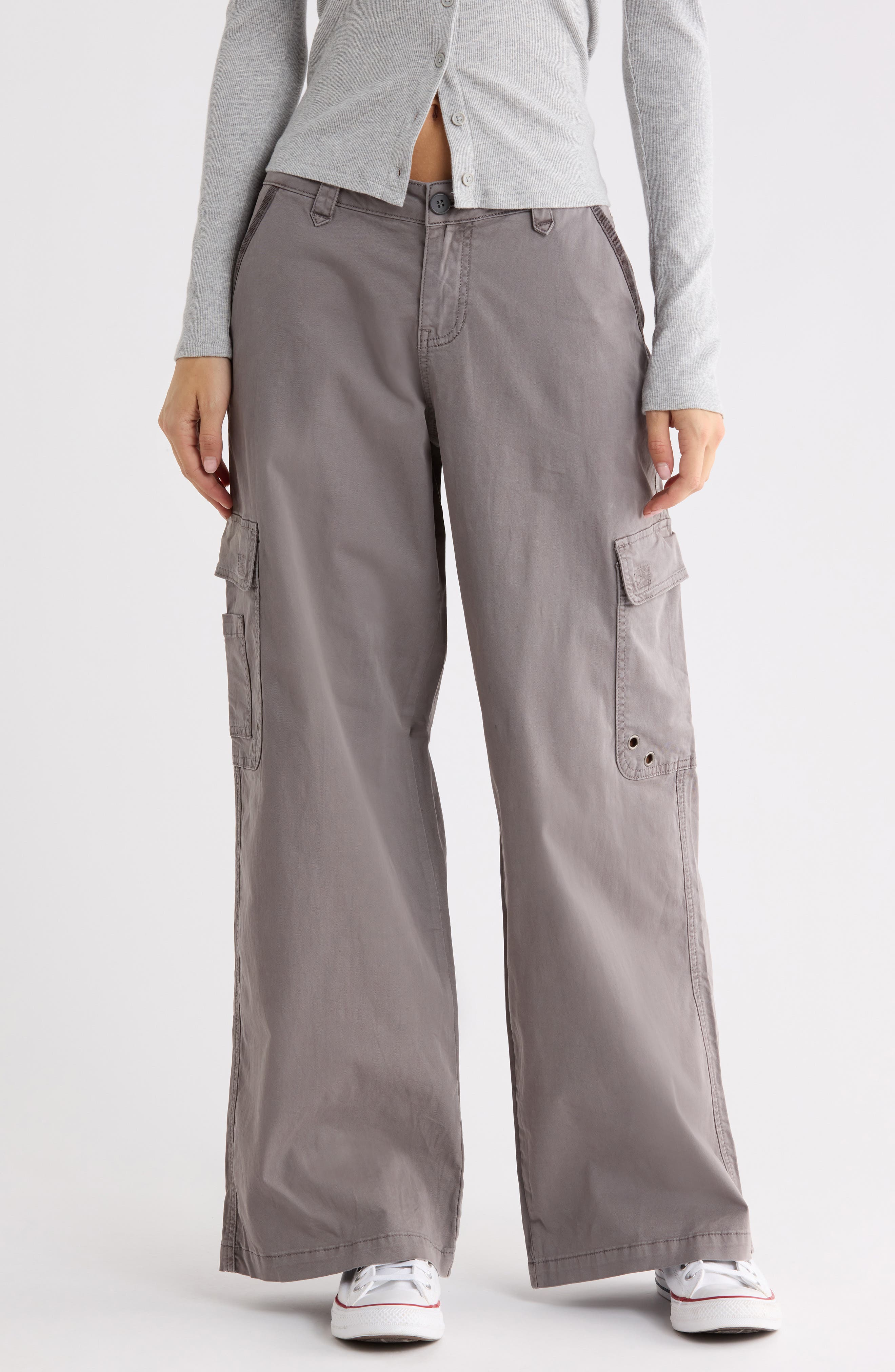 Y2K Wide Leg Poplin Pants