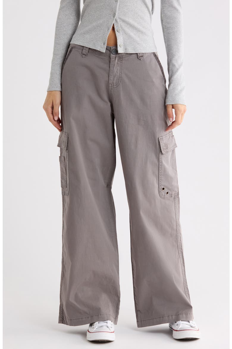 Y2K Wide Leg Poplin Pants, Main, color, CHARCOAL