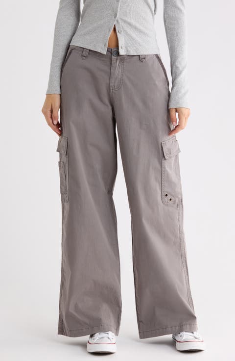 Y2K Wide Leg Poplin Pants