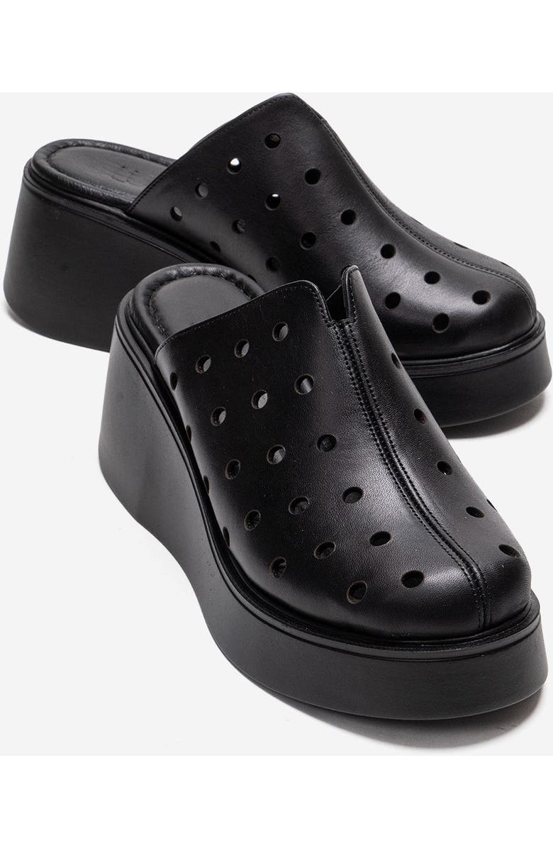 Forever & Always Shoes Nives Leather Wedge Sandal, Main, color, Black