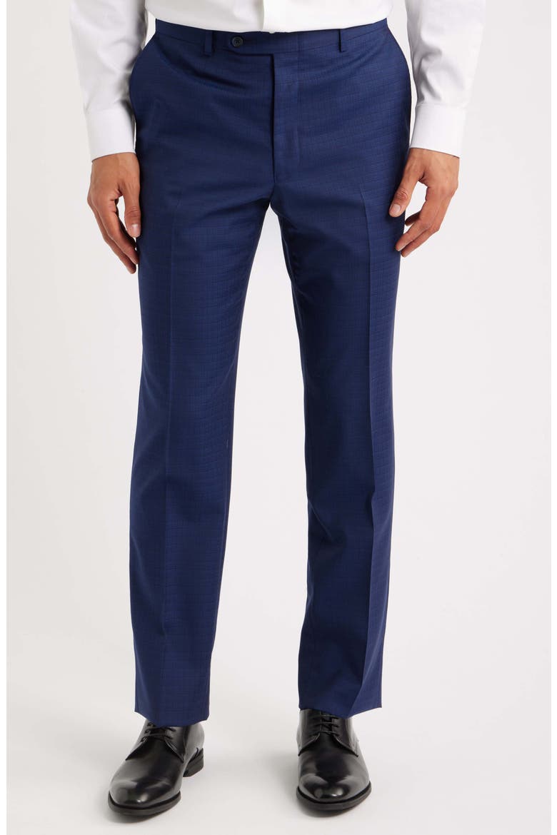 Flynn Classic Fit Navy Check Wool Suit, Alternate, color, BLUE