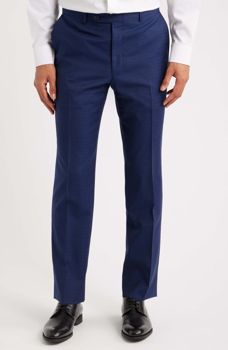 Peter Millar Flynn Classic Fit Navy Check Wool Suit, Alternate, color, Blue