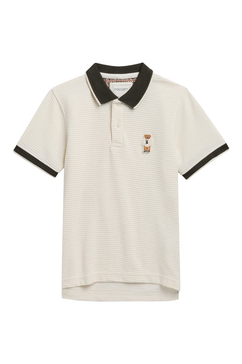Kids' Bear Tipped Polo, Main, color, OFF WHITE