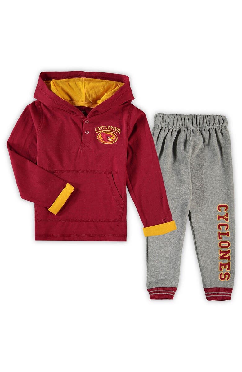 COLOSSEUM Toddler Colosseum Cardinal/Heathered Gray Iowa State Cyclones Poppies Hoodie and Sweatpants Set, Main, color, Cardinal