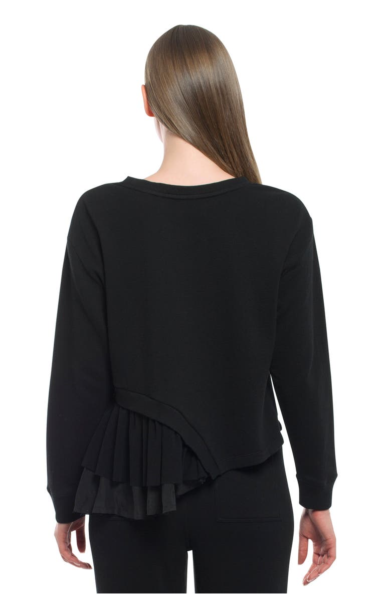 WILT Clothing Round Neck Mix Media Sweatshirt, Alternate, color, Black