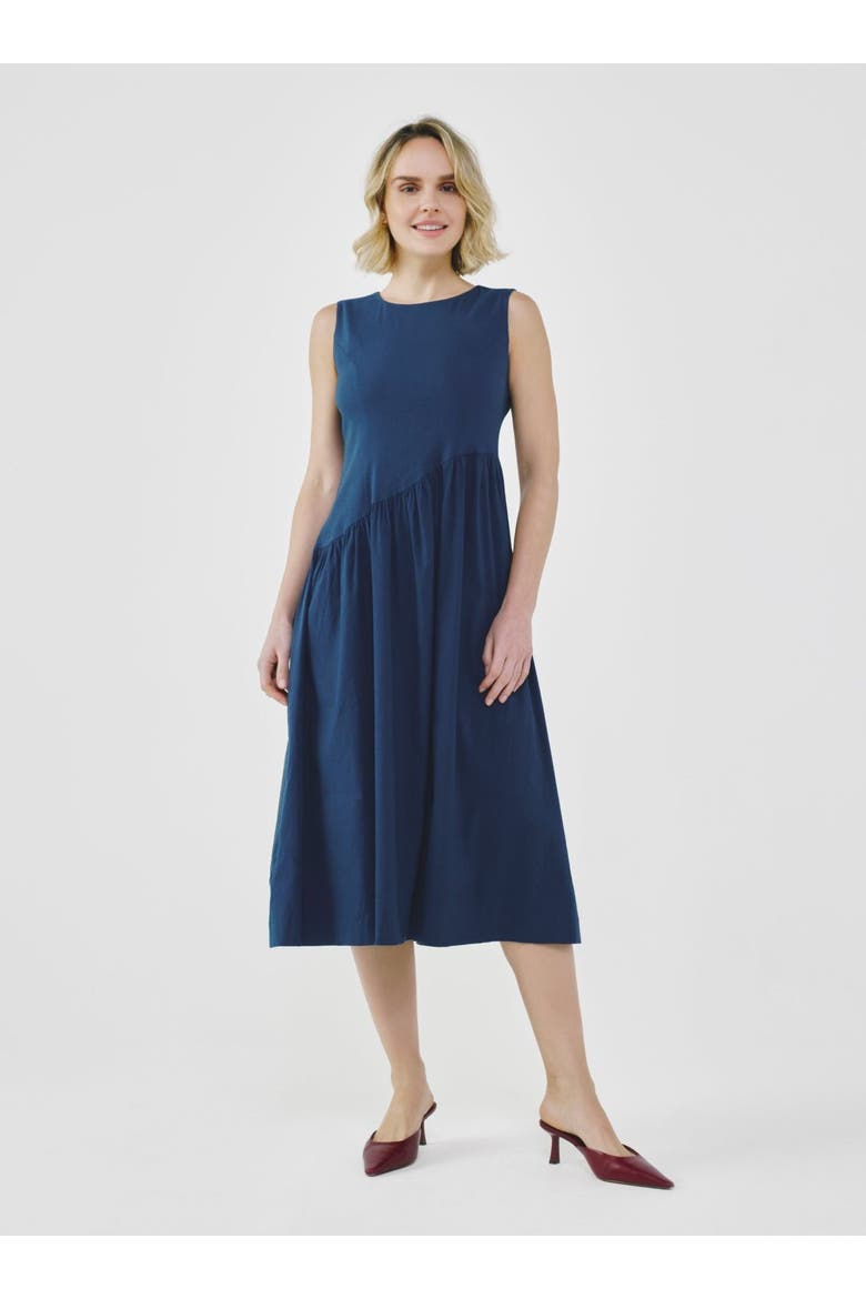 Linen Dress, Main, color, Navy