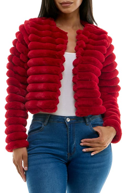 Faux Fur Long Sleeve Bolero