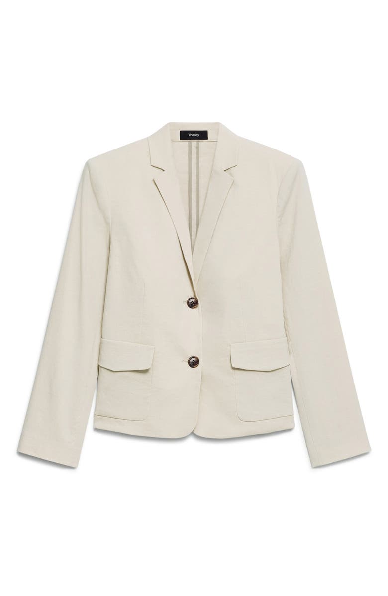 Theory Linen Blend Shrunken Blazer, Alternate, color, Straw