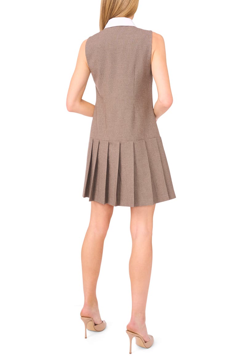 Houndstooth Sleeveless Drop Waist Dress, Alternate, color, SAFARI